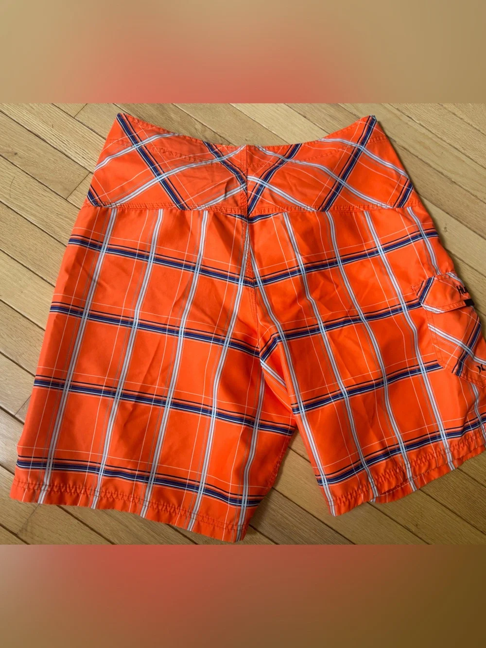 Hurley Men's Size 36 Orange Striped Hybrid Knee Length Boardshorts EUC